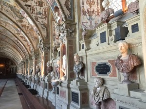Busts of historic men line the walls of the Antiquarium in the Residenze in Munich.